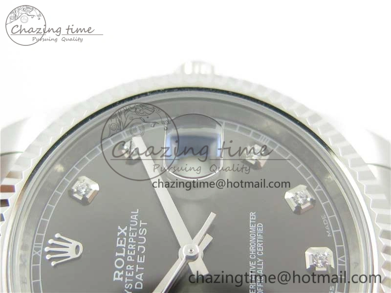 DateJust 126334 SS Noob 1:1 904L Best Edition Gray Dial Diamond on Oyster Bracelet A3235