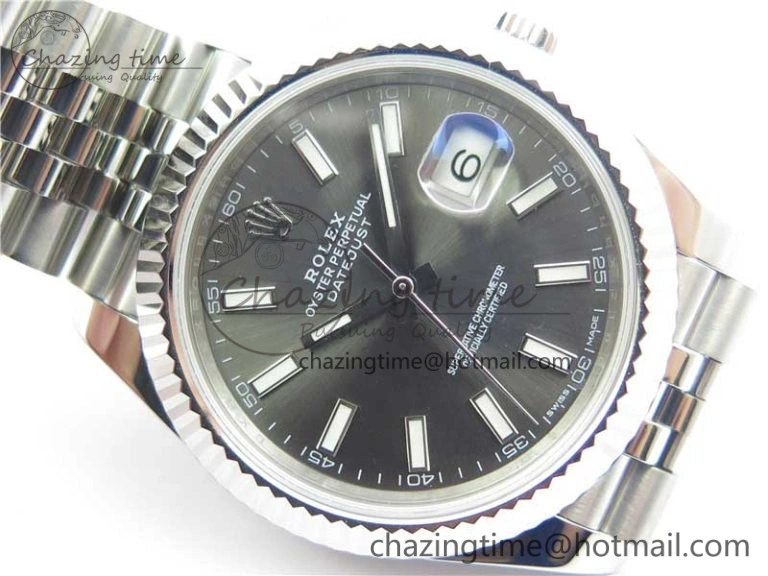 DateJust 126334 SS Noob 1:1 904L Best Edition Gray Dial Stick Markers on Jubilee Bracelet A3235
