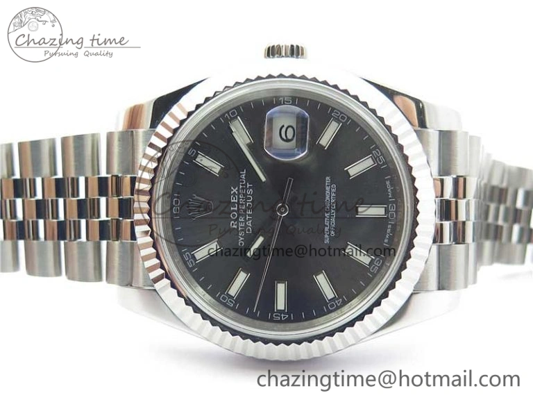DateJust 126334 SS Noob 1:1 904L Best Edition Gray Dial Stick Markers on Jubilee Bracelet A3235