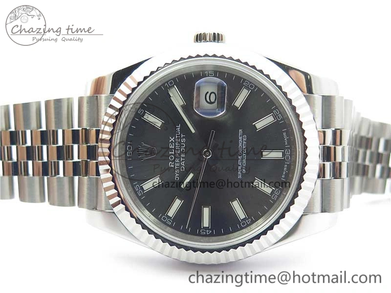 DateJust 126334 SS Noob 1:1 904L Best Edition Gray Dial Stick Markers on Jubilee Bracelet A3235