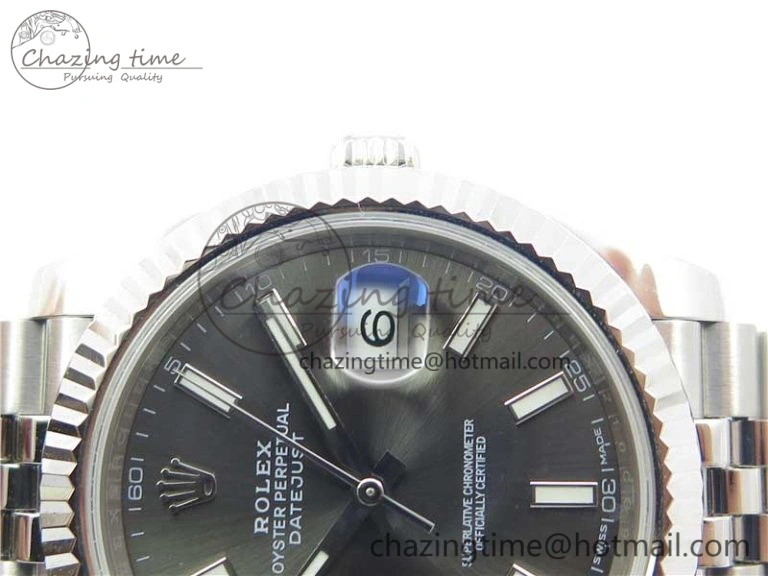 DateJust 126334 SS Noob 1:1 904L Best Edition Gray Dial Stick Markers on Jubilee Bracelet A3235