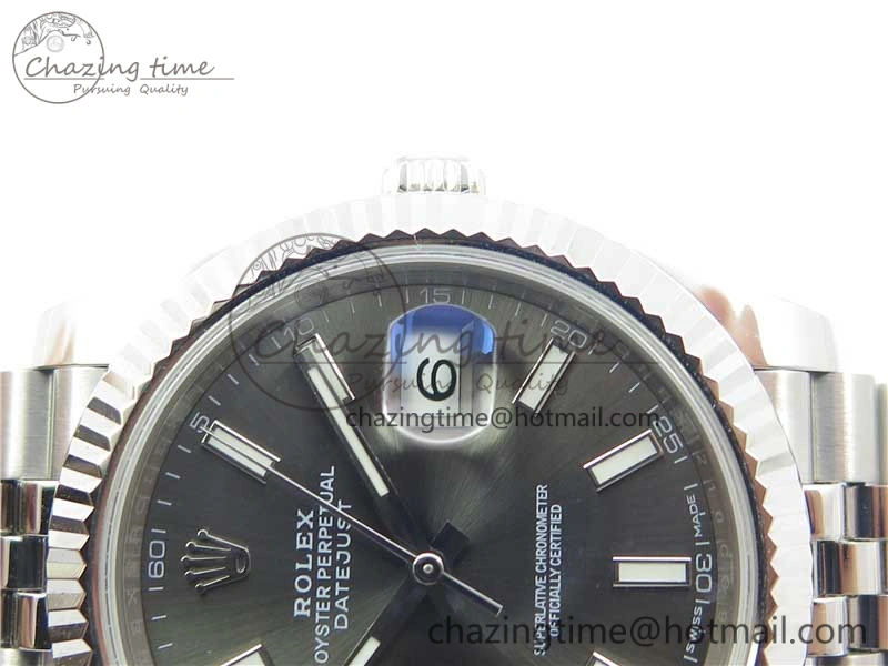 DateJust 126334 SS Noob 1:1 904L Best Edition Gray Dial Stick Markers on Jubilee Bracelet A3235