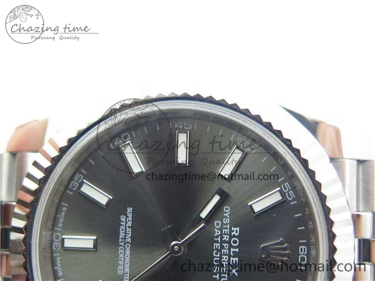 DateJust 126334 SS Noob 1:1 904L Best Edition Gray Dial Stick Markers on Jubilee Bracelet A3235