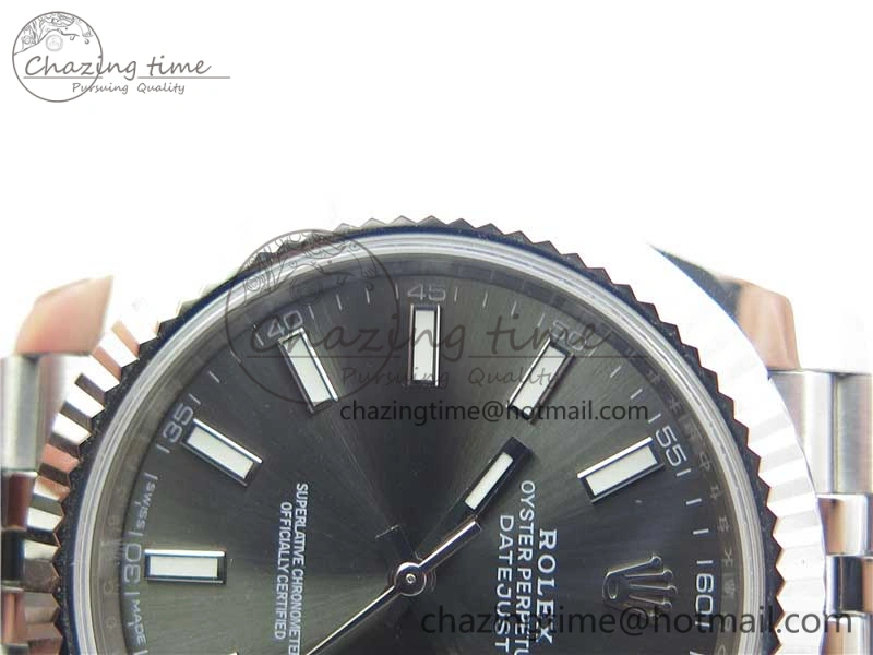 DateJust 126334 SS Noob 1:1 904L Best Edition Gray Dial Stick Markers on Jubilee Bracelet A3235