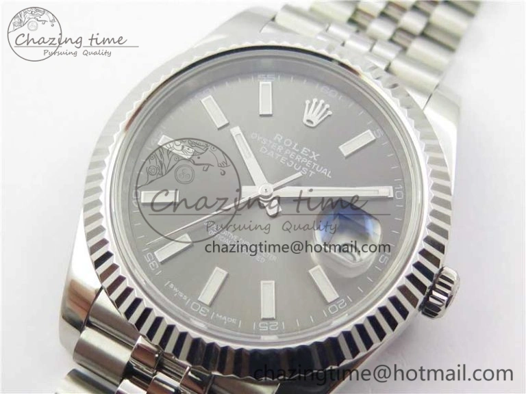 DateJust 126334 SS Noob 1:1 904L Best Edition Gray Dial Stick Markers on Jubilee Bracelet A3235