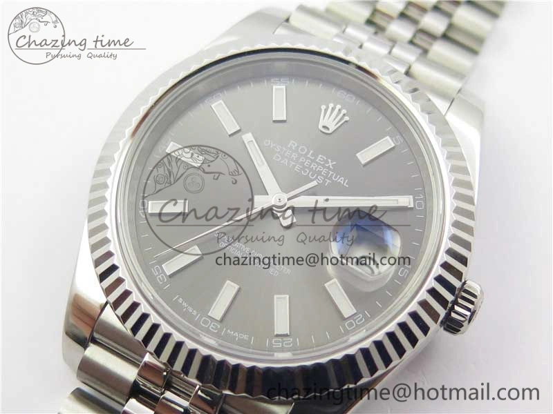 DateJust 126334 SS Noob 1:1 904L Best Edition Gray Dial Stick Markers on Jubilee Bracelet A3235
