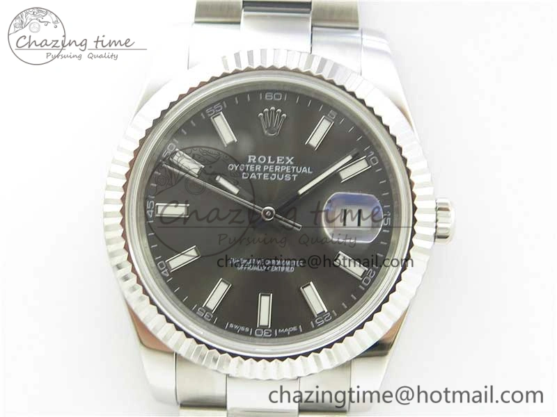 DateJust 126334 SS Noob 1:1 904L Best Edition Gray Dial Stick Markers on Oyster Bracelet A3235