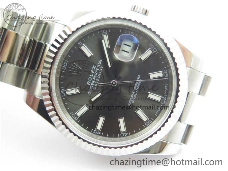 DateJust 126334 SS Noob 1:1 904L Best Edition Gray Dial Stick Markers on Oyster Bracelet A3235