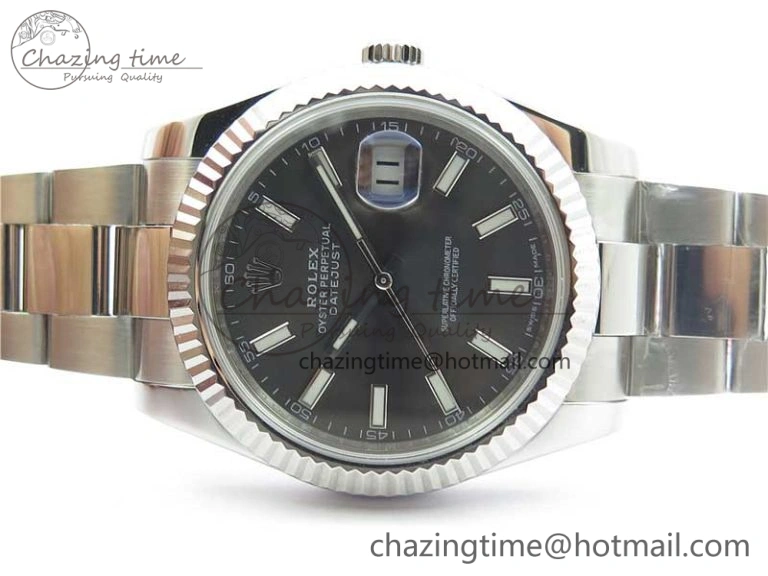 DateJust 126334 SS Noob 1:1 904L Best Edition Gray Dial Stick Markers on Oyster Bracelet A3235