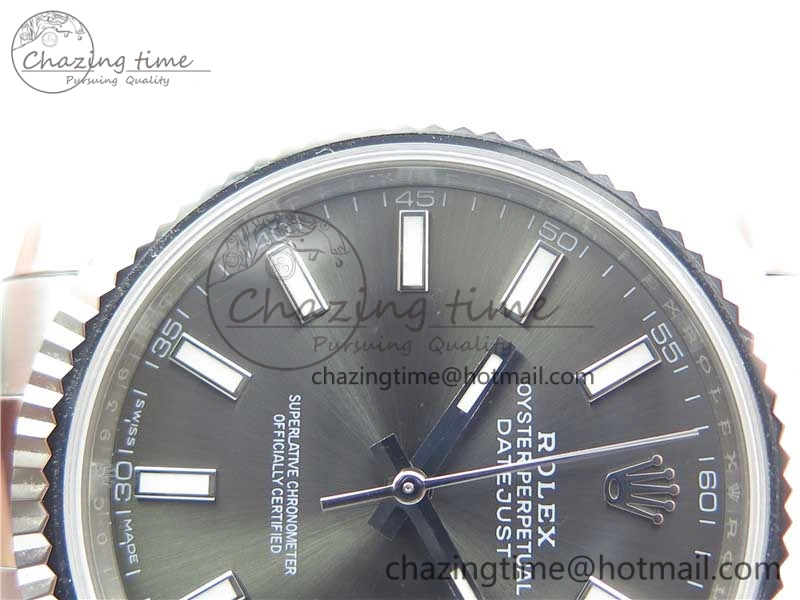DateJust 126334 SS Noob 1:1 904L Best Edition Gray Dial Stick Markers on Oyster Bracelet A3235