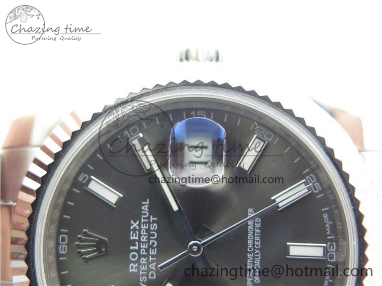 DateJust 126334 SS Noob 1:1 904L Best Edition Gray Dial Stick Markers on Oyster Bracelet A3235