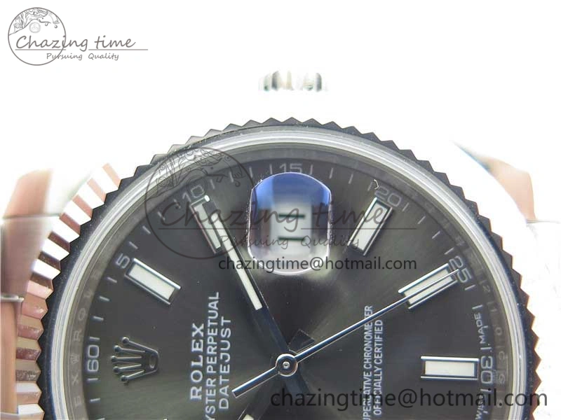 DateJust 126334 SS Noob 1:1 904L Best Edition Gray Dial Stick Markers on Oyster Bracelet A3235