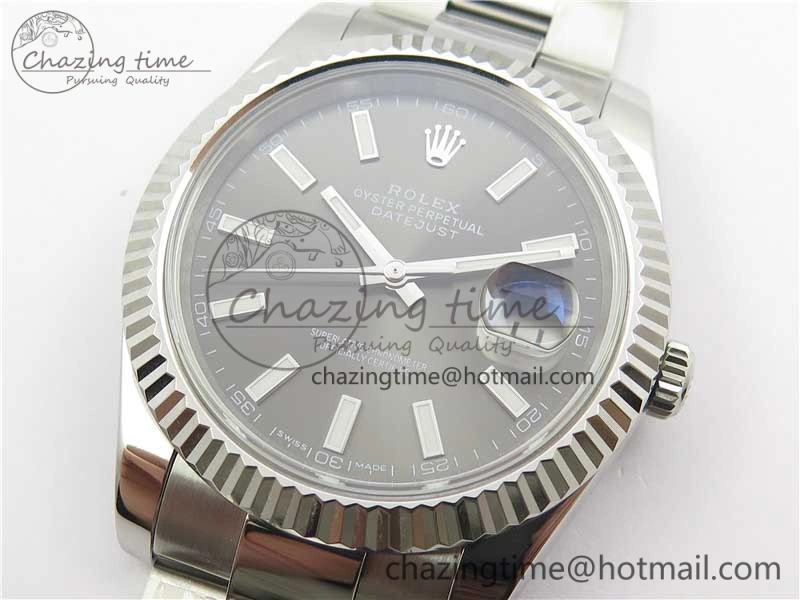 DateJust 126334 SS Noob 1:1 904L Best Edition Gray Dial Stick Markers on Oyster Bracelet A3235