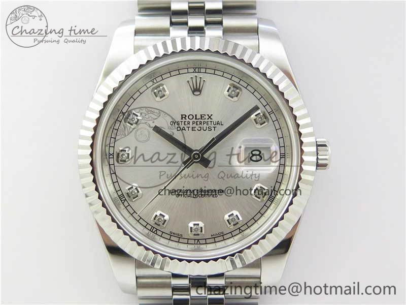 DateJust 126334 SS Noob 1:1 904L Best Edition Silver Dial Diamond on Jubilee Bracelet A3235