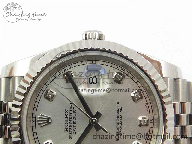 DateJust 126334 SS Noob 1:1 904L Best Edition Silver Dial Diamond on Jubilee Bracelet A3235