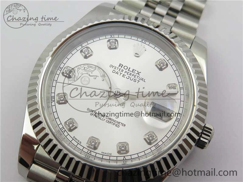 DateJust 126334 SS Noob 1:1 904L Best Edition Silver Dial Diamond on Jubilee Bracelet A3235