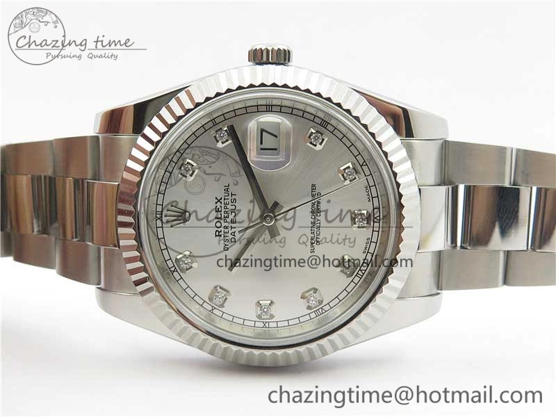 DateJust 126334 SS Noob 1:1 904L Best Edition Silver Dial Diamond on Oyster Bracelet A3235