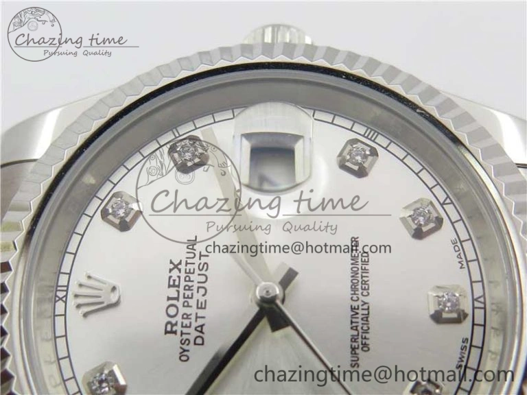 DateJust 126334 SS Noob 1:1 904L Best Edition Silver Dial Diamond on Oyster Bracelet A3235