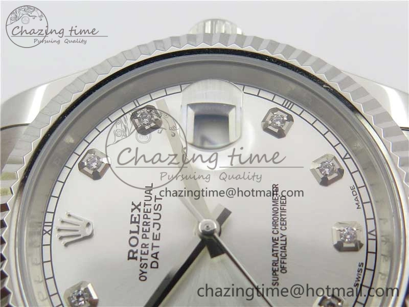 DateJust 126334 SS Noob 1:1 904L Best Edition Silver Dial Diamond on Oyster Bracelet A3235