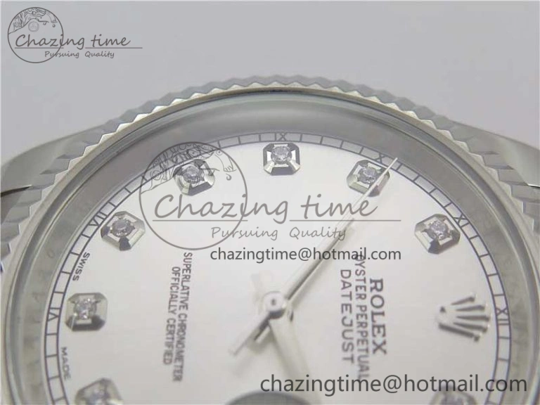 DateJust 126334 SS Noob 1:1 904L Best Edition Silver Dial Diamond on Oyster Bracelet A3235