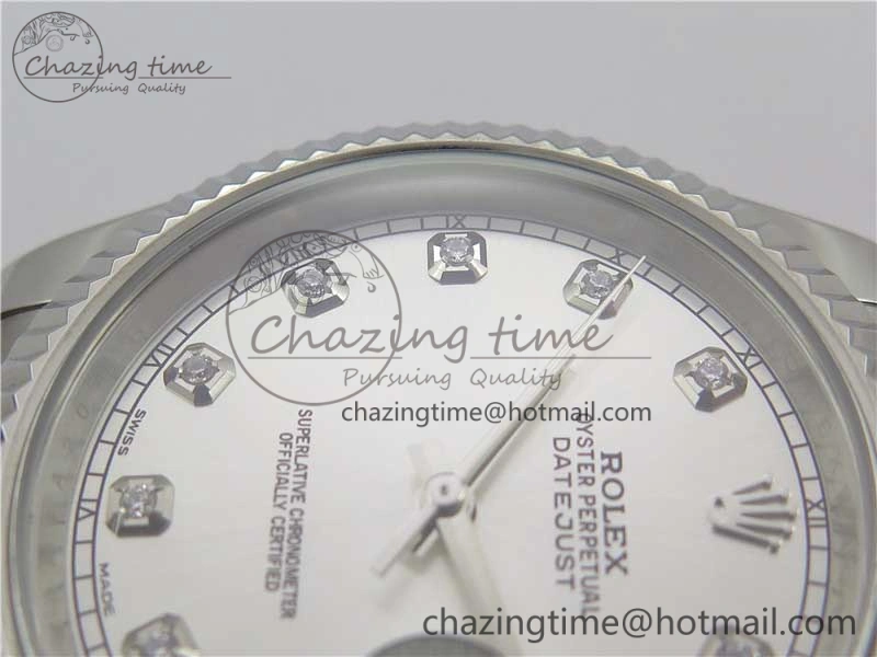 DateJust 126334 SS Noob 1:1 904L Best Edition Silver Dial Diamond on Oyster Bracelet A3235