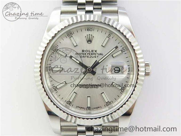 DateJust 126334 SS Noob 1:1 904L Best Edition Silver Dial Stick Markers on Jubilee Bracelet A3235