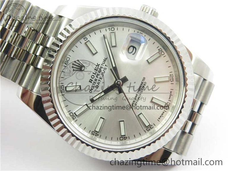 DateJust 126334 SS Noob 1:1 904L Best Edition Silver Dial Stick Markers on Jubilee Bracelet A3235