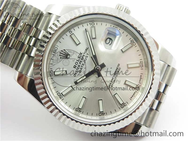 DateJust 126334 SS Noob 1:1 904L Best Edition Silver Dial Stick Markers on Jubilee Bracelet A3235