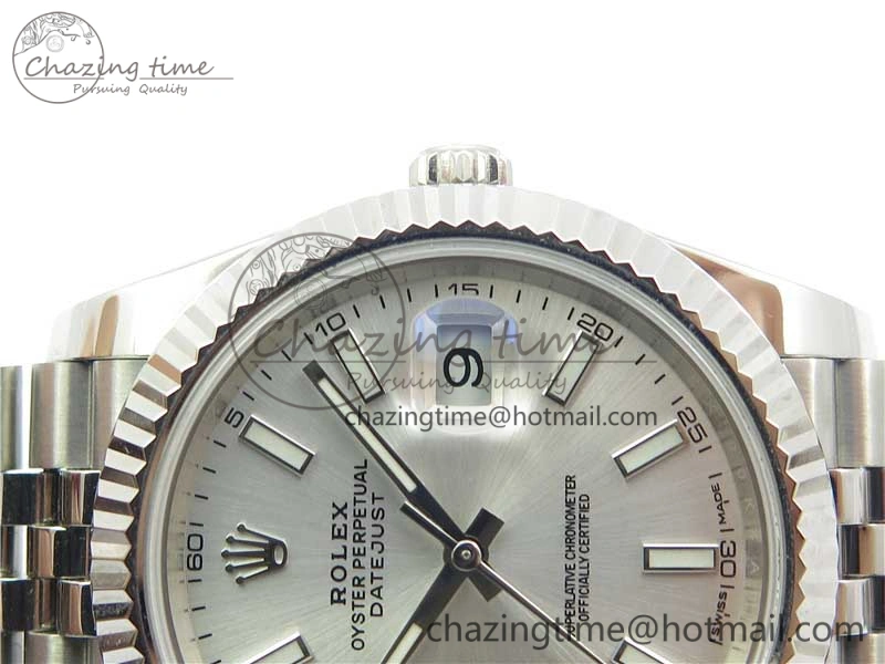 DateJust 126334 SS Noob 1:1 904L Best Edition Silver Dial Stick Markers on Jubilee Bracelet A3235