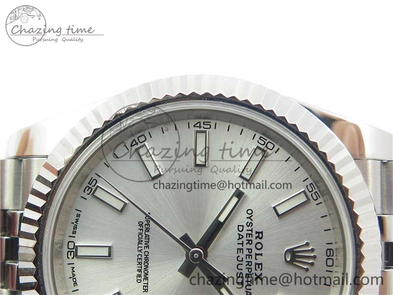 DateJust 126334 SS Noob 1:1 904L Best Edition Silver Dial Stick Markers on Jubilee Bracelet A3235