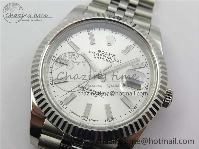 DateJust 126334 SS Noob 1:1 904L Best Edition Silver Dial Stick Markers on Jubilee Bracelet A3235