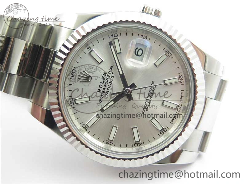 DateJust 126334 SS Noob 1:1 904L Best Edition Silver Dial Stick Markers on Oyster Bracelet A3235
