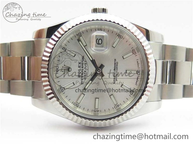 DateJust 126334 SS Noob 1:1 904L Best Edition Silver Dial Stick Markers on Oyster Bracelet A3235