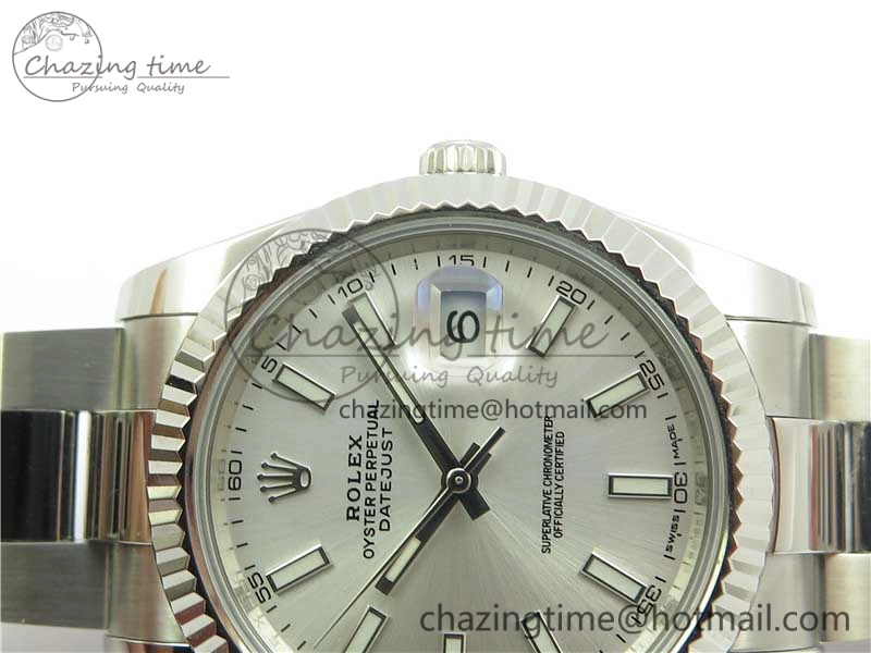 DateJust 126334 SS Noob 1:1 904L Best Edition Silver Dial Stick Markers on Oyster Bracelet A3235