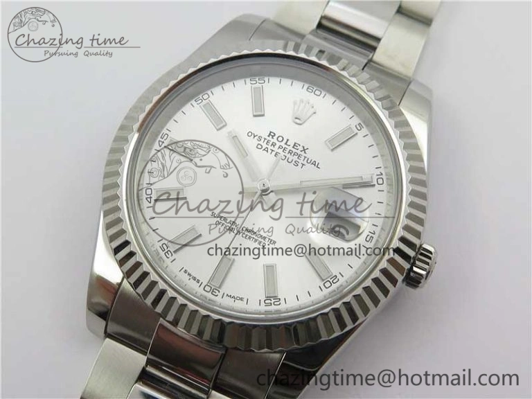 DateJust 126334 SS Noob 1:1 904L Best Edition Silver Dial Stick Markers on Oyster Bracelet A3235
