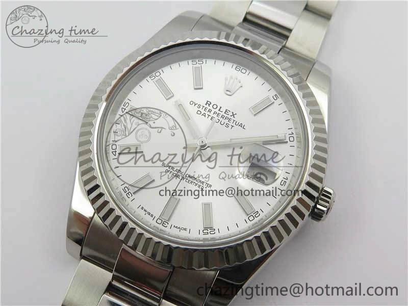 DateJust 126334 SS Noob 1:1 904L Best Edition Silver Dial Stick Markers on Oyster Bracelet A3235