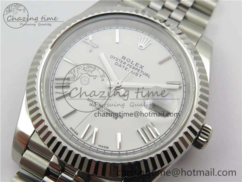 DateJust 126334 SS Noob 1:1 904L Best Edition White Dial Roman Markers on Jubilee Bracelet A3235