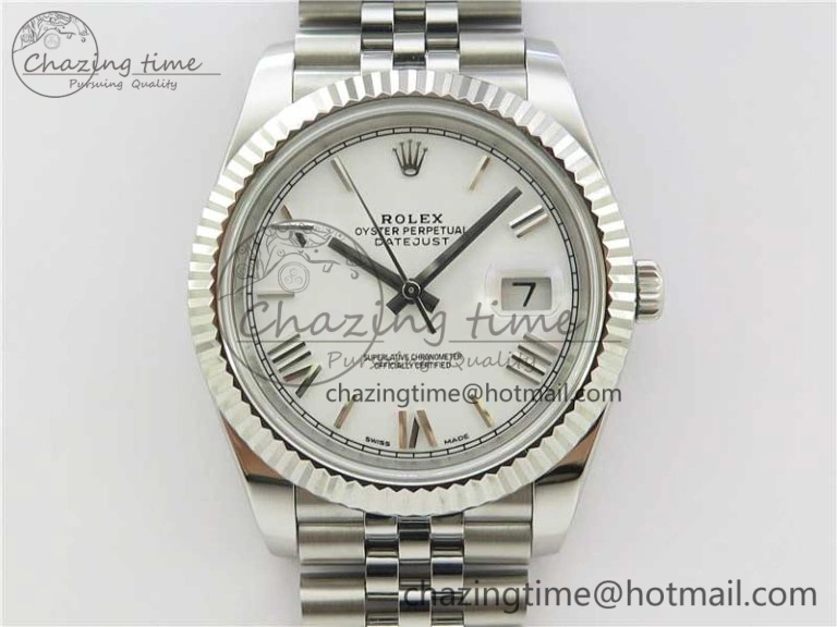 DateJust 126334 SS Noob 1:1 904L Best Edition White Dial Roman Markers on Jubilee Bracelet A3235
