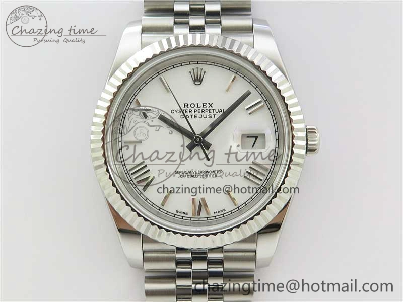 DateJust 126334 SS Noob 1:1 904L Best Edition White Dial Roman Markers on Jubilee Bracelet A3235