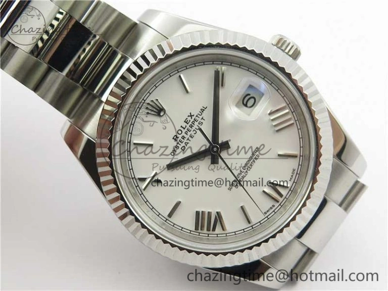 DateJust 126334 SS Noob 1:1 904L Best Edition White Dial Roman Markers on Oyster Bracelet A3235