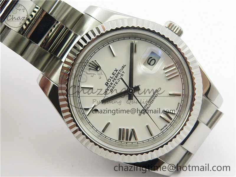 DateJust 126334 SS Noob 1:1 904L Best Edition White Dial Roman Markers on Oyster Bracelet A3235