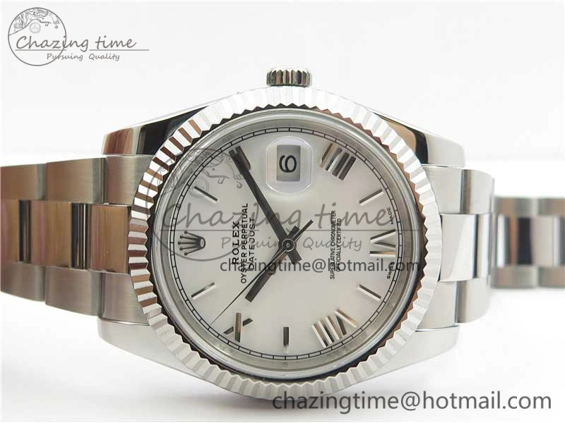 DateJust 126334 SS Noob 1:1 904L Best Edition White Dial Roman Markers on Oyster Bracelet A3235