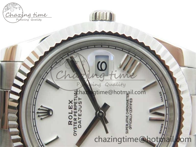 DateJust 126334 SS Noob 1:1 904L Best Edition White Dial Roman Markers on Oyster Bracelet A3235