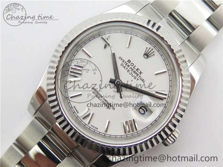 DateJust 126334 SS Noob 1:1 904L Best Edition White Dial Roman Markers on Oyster Bracelet A3235
