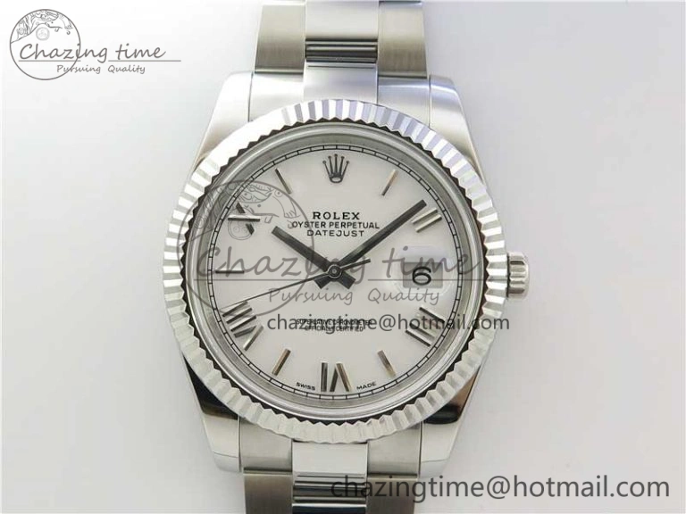 DateJust 126334 SS Noob 1:1 904L Best Edition White Dial Roman Markers on Oyster Bracelet A3235