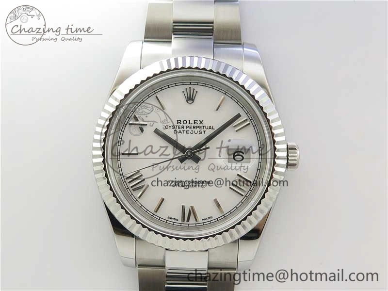 DateJust 126334 SS Noob 1:1 904L Best Edition White Dial Roman Markers on Oyster Bracelet A3235