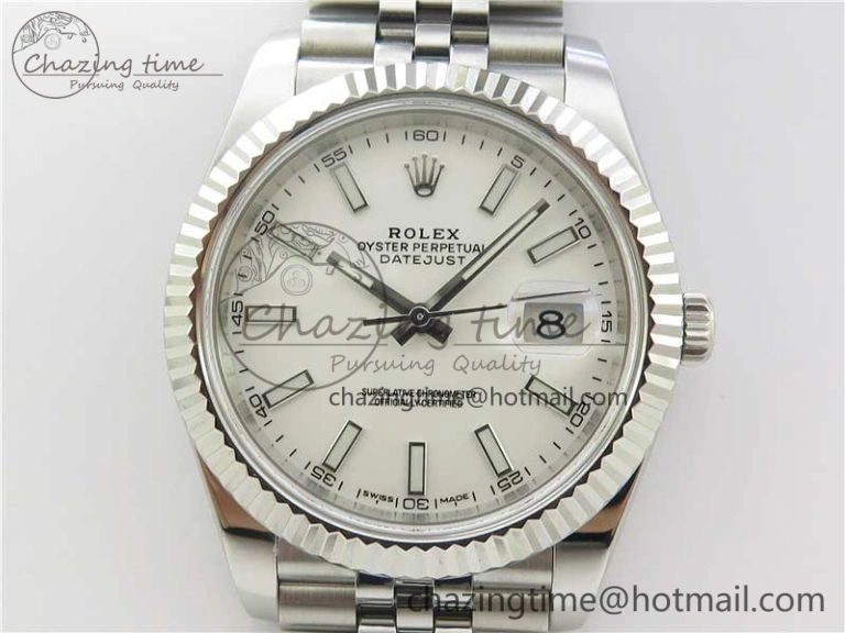 DateJust 126334 SS Noob 1:1 904L Best Edition White Dial Stick Markers on Jubilee Bracelet A3235