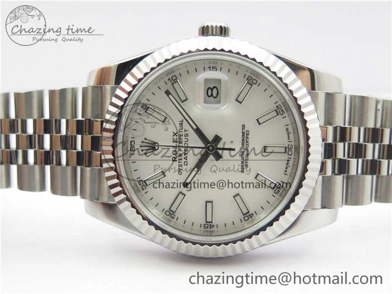 DateJust 126334 SS Noob 1:1 904L Best Edition White Dial Stick Markers on Jubilee Bracelet A3235