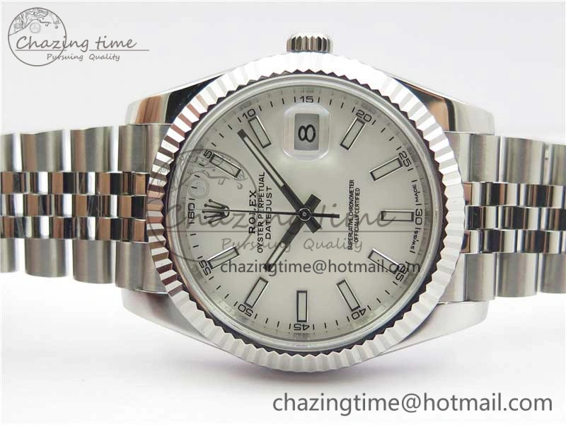 DateJust 126334 SS Noob 1:1 904L Best Edition White Dial Stick Markers on Jubilee Bracelet A3235