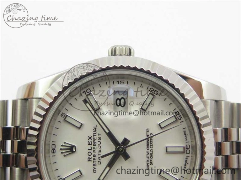 DateJust 126334 SS Noob 1:1 904L Best Edition White Dial Stick Markers on Jubilee Bracelet A3235